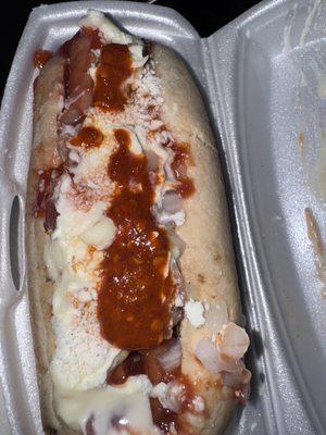 Mexican hot dog (delish!)