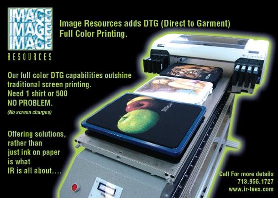 Direct to Garment T-Shirt printing at its finest.