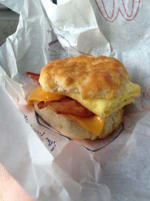 This had to be the best looking bacon, egg, and cheese biscuit!