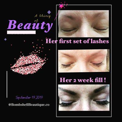 One of my Beautiful  Eyelash Client xoxo Sept 2019...  She currently sees me every two weeks Now .