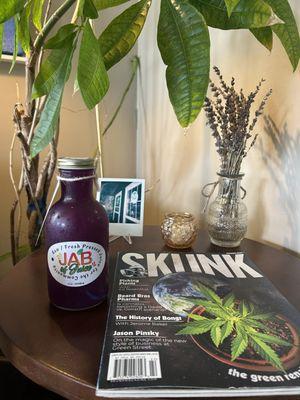 Butterfly Effect pictured. Infused Fresh-Pressed Juices now available at The Health Club in Broad Ripple, Indianapolis!