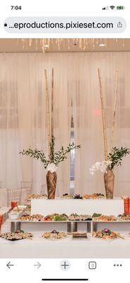 Hi top sushi bar arrangements