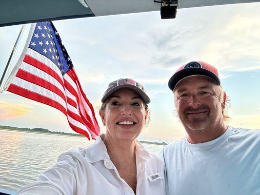 Captain Chris and his Mate taking time to celebrate.