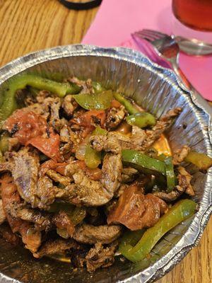 This is suppose to be a fajita salad. Double check your to go orders as this was a big blunder!!