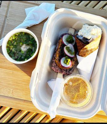 Aloha Bento comes with Rice pop,Cone salad,Karo soup & Cold coconuts Mochi!!