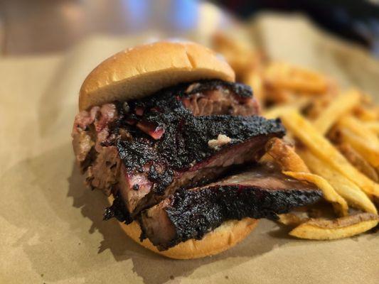 Brisket Sandwish with Freshly Cut Fries