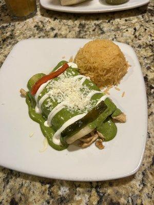 Chicken Spinach enchiladas