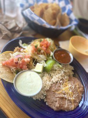 Up close Order of 3 Regular Tacos