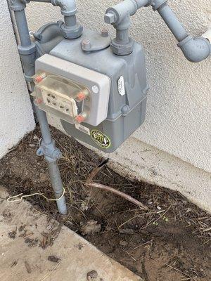 Broken exposed drip line left behind by the Park West crew