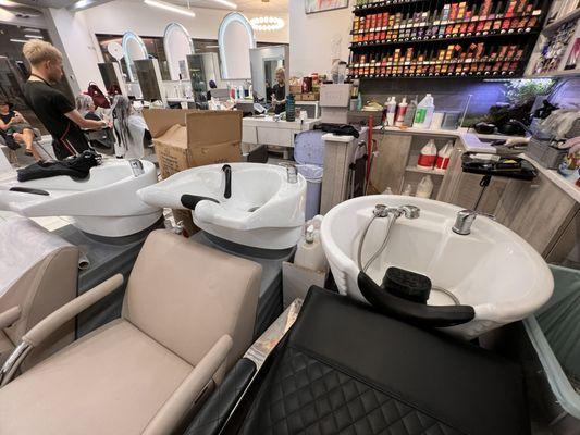 Hair washing stations