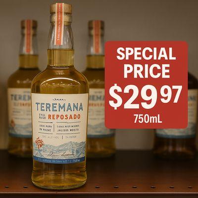 teremana repo 750 ml at $29.97
