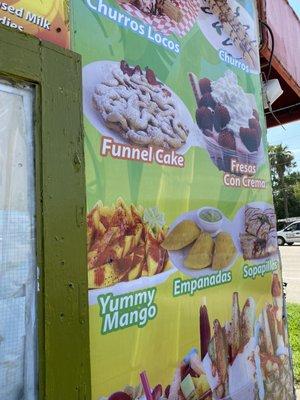 Menu items as posted on "drive-thru" side. (No, I won't be winning any awards for my photography efforts, however; u get the gist).