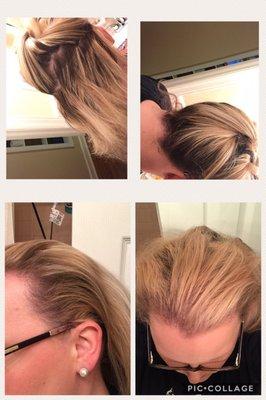 my roots were never touched. I feel the crown was dyed to hide my roots.