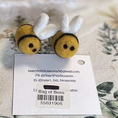 My niece saw thus cute fuzzy Bag-of-Bees in the shop and we had to have them!