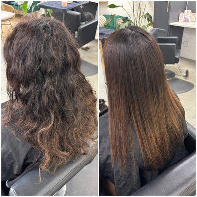 Brazilian Blowout Before and after