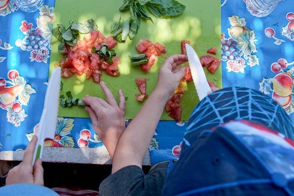 Showing off new knife skills!