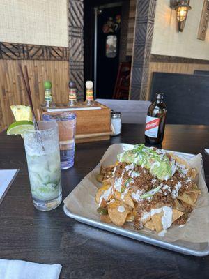 Nachos and a mojito