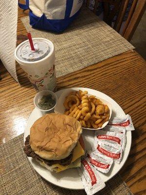 This is everything that came with my double cheeseburger. They even put jalapeños on the side