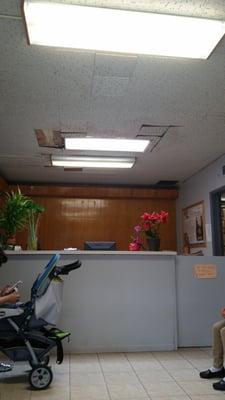 That is the ceiling ready to sink in along with other spots in this place