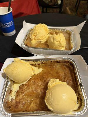 Incredibly yummy peach cobbler, made in-house