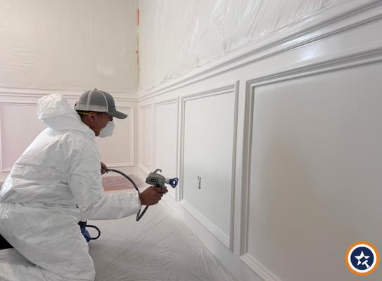wainscoting painting - fine finished Sherwin Williams Emerald urethane