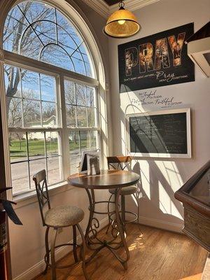 Seating nook in cafe