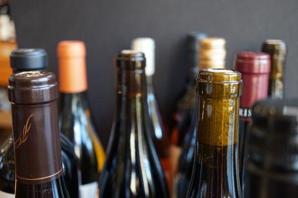 Local wines and more from around the world available for purchase by the bottle.