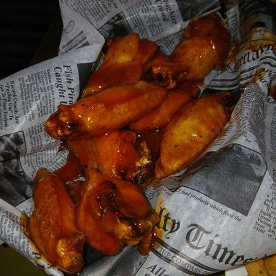 Peach bourbon wings