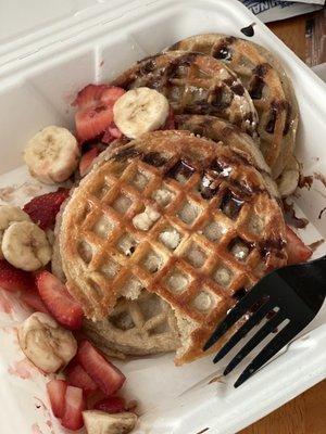 Supposed to be one big fluffy waffles but I got five thin ones.