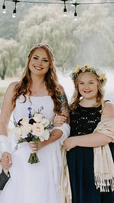She made a custom head piece for my flower girl