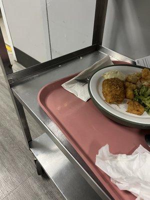 Cockroach on a food cart (left)