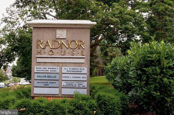 Front business sign for the Delchester Realty Corp.