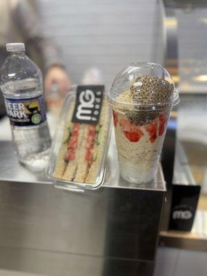 Falooda, chicken tikka sandwich