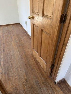 Clean floors. Hardwood floors and doors looked great after the clean.