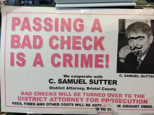 Dear Manager of Delken:  Please take this off your cash register.