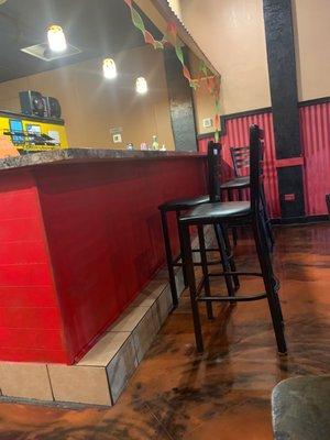 Inside. No liquor yet but they say on the way.