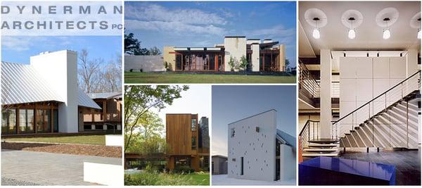 Dynerman Architects cover photo showing multiple built projects.