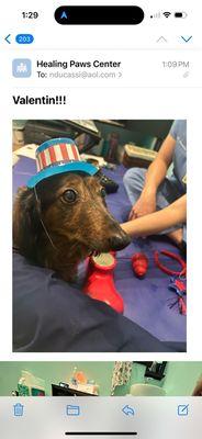 Valentin during therapy