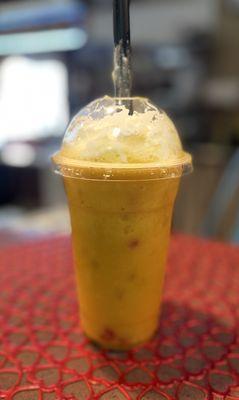 Mango Smoothie with rainbow boba Pearl