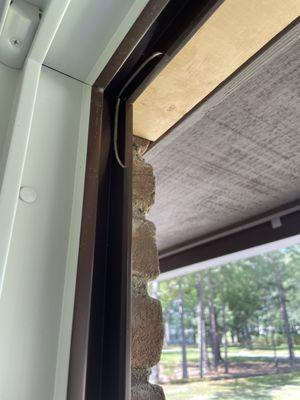 Frame crammed into spaces.