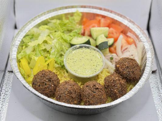 Falafel over rice