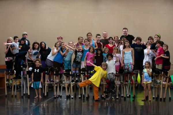 Circus Camp stilt students!