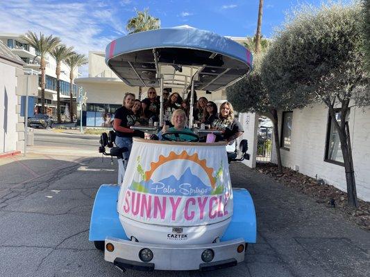 Captain Chris, and a fun group of ladies that love their tour on the SUNNY CYCLE