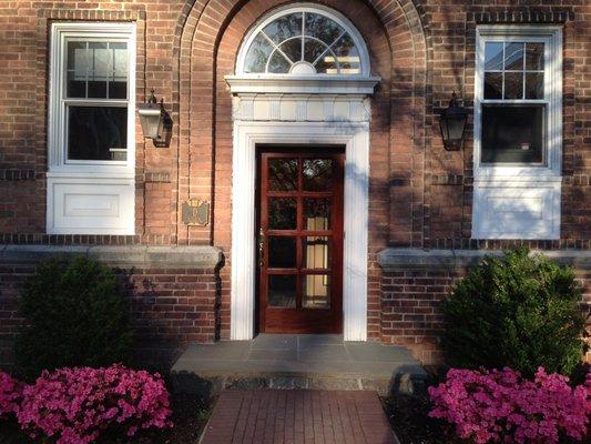 Beautiful entry to each building