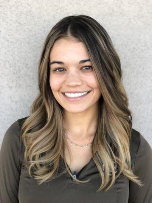 Balayage/babylights and haircut by Julee George