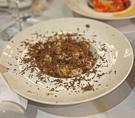 Gnocci special with summer (shredded?) truffle