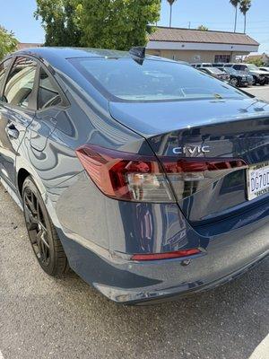 Fixed bumper paint and tail light