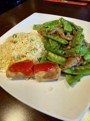 Pork and snow peas lunch special