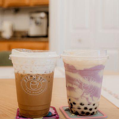 Salted Cream Coffee and Taro Jasmine Dream