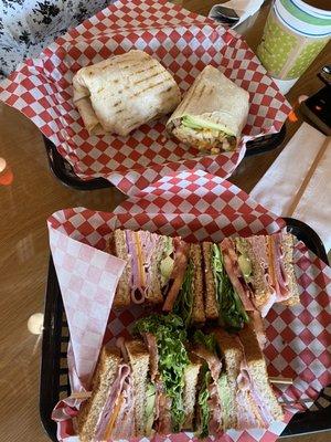 Amazing Club Sandwich and Breakfast Burrito!